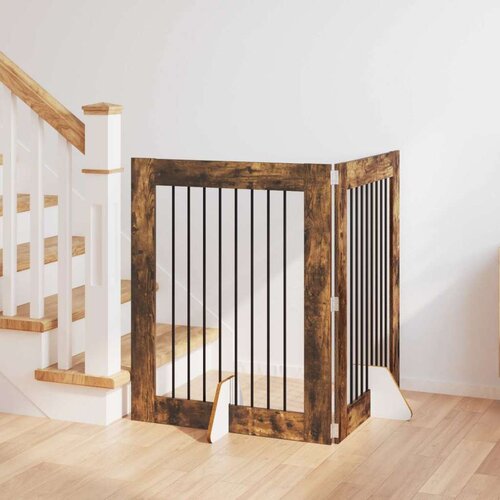  Vrata za pse z stojali 2 pcs Dimljen hrast 80 x 100 cm, (5000232673) Cene