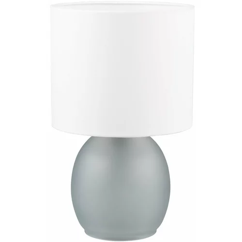 Tri O Bijela/u srebrnoj boji stolna lampa s tekstilnim sjenilom (visina 29 cm) Vela –