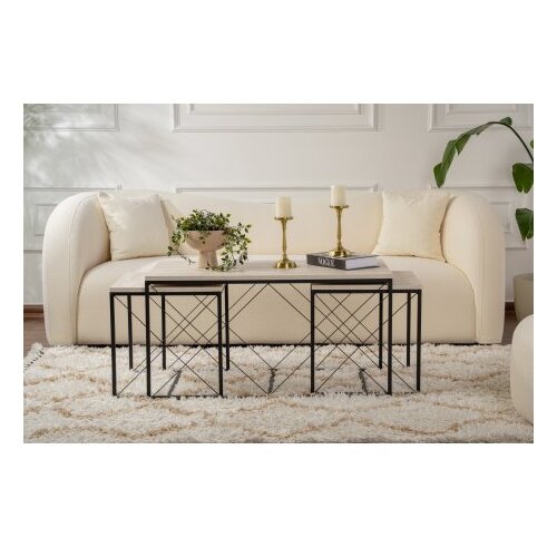 Hanah home Club set stolova Defne, krem-zlatna boja Slike