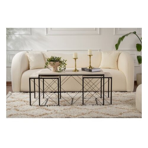 Hanah home defne - black, marble blackmarble coffee table set Slike