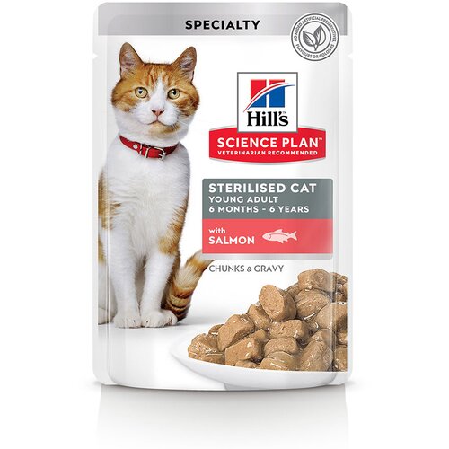 Hill’s Science Plan Young Adult Sterilised - Losos (24 x 85 g) Cene