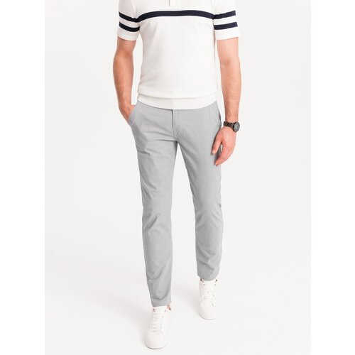 Ombre Men&amp;#039;s chino pants with decorative waistband - gray Slike
