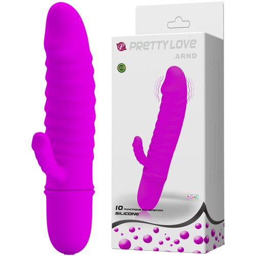  Ljubičasti silikonski vibrator sa dodatnom stimulacijom klitorisa Cene