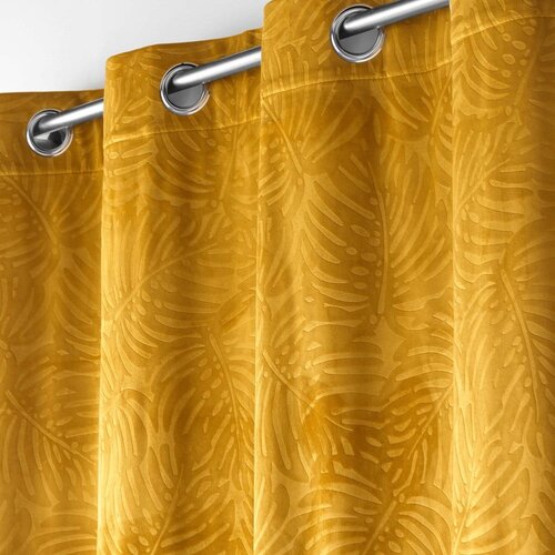 Douceur d int&amp;eacute;rieur Rumena žametna zavesa 140x240 cm Analia &amp;ndash; Slike