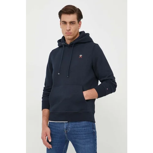 Tommy Hilfiger Pulover moška, mornarsko modra barva, s kapuco