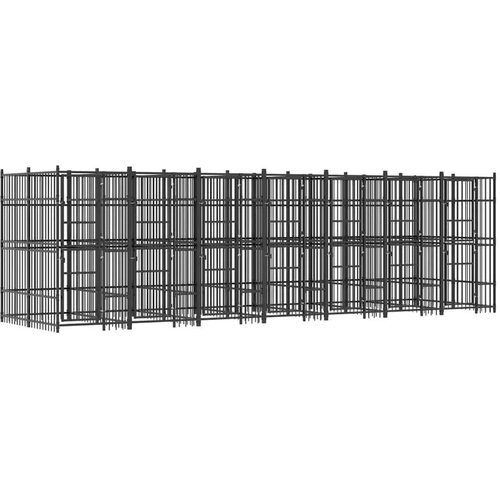 vidaXL Zunanji pasji boks jeklo 12,9 m² Cene