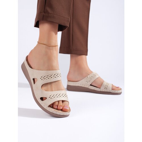 Shelvt Comfortable beige women's flip-flops Cijene