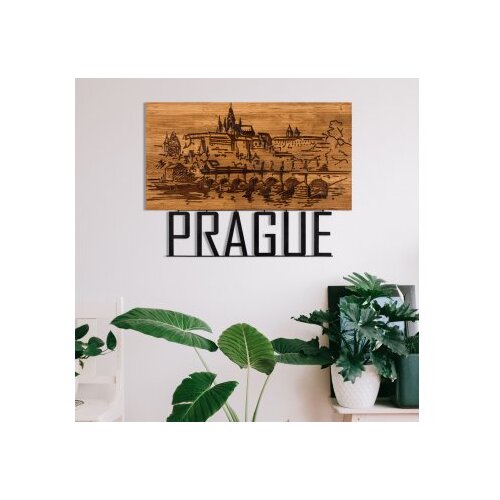 WALLXPERT Zidna dekoracija Prag, 58 x 42 cm, Crna Cijene