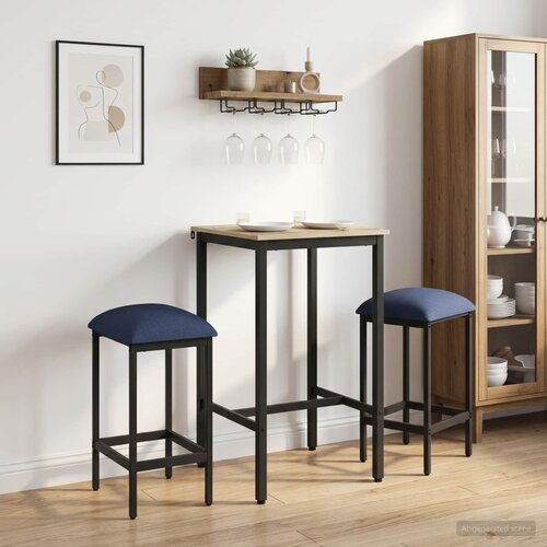  stolica 2 kom. Plava 40 x 32 x 74 cm Konstruirano drvo Cijene