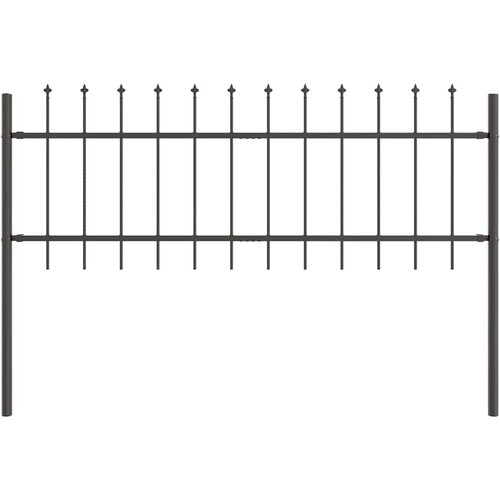  Vrtna Ograda 7 pcs Siva 11,9 x 0,6 m Čelik s prahom Slike