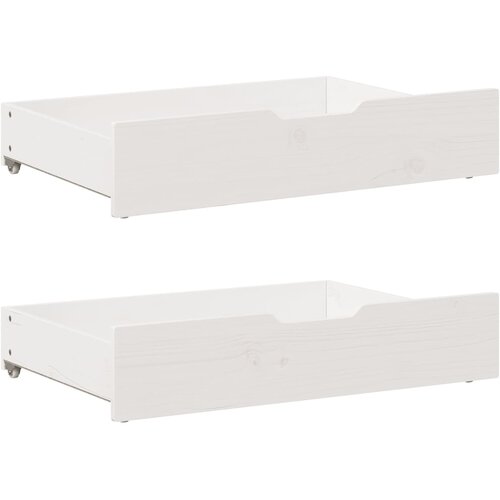 vidaXL Predal za posteljo 2 kosa bela 85x55x16 cm trdna borovina Cene