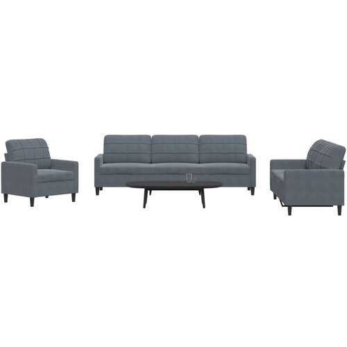  4-dijelni set sofa s jastucima tamnosivi bar&scaron;unasti Cijene