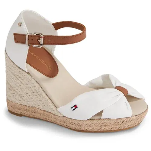 Tommy Hilfiger Espadrile Basic Open Toe High Wedge FW0FW04784 Écru