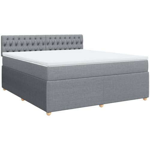 Maison Chic Box spring postelja - Vzmetna postelja z vzmetnico svetlo siva 180x200 cm blago SL17899, (21894767) Slike