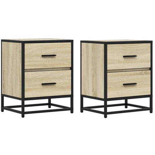 Maison Chic Dvo delni komplet Nočne omarice - Nočne mize sonoma hrast 40x31x50 cm inženirski les, (21687293) Slike
