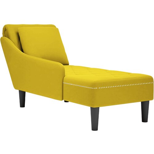 vidaXL Počivaljka od baršun s jastukom i rukonaslonom žuta Cijene