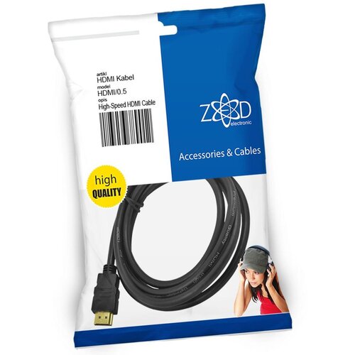 Zed Electronic HDMI kabl, 0.5 met - HDMI/0.50, Crni Slike