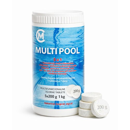 Multi Pool Tablete za bazene 5u1, 5 tableta po 200g, 1kg Cene