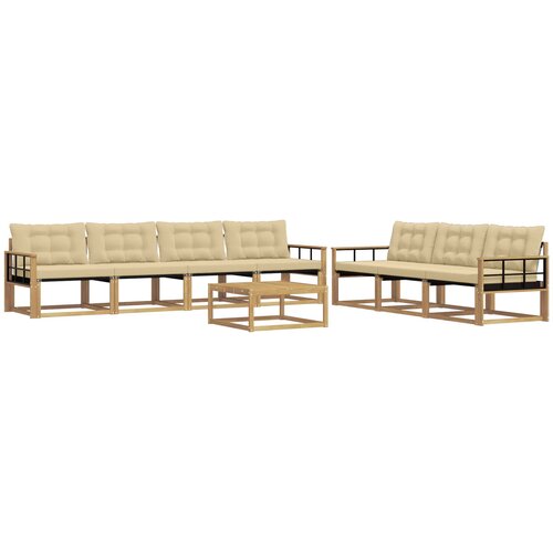  Set vanjskih sofa 8 kom. Bijela i bež Slike