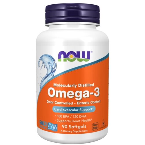 Now Foods Omega 3 NOW - 180 EPK in 120 DHK, 1000 mg (90 kapsul) Slike