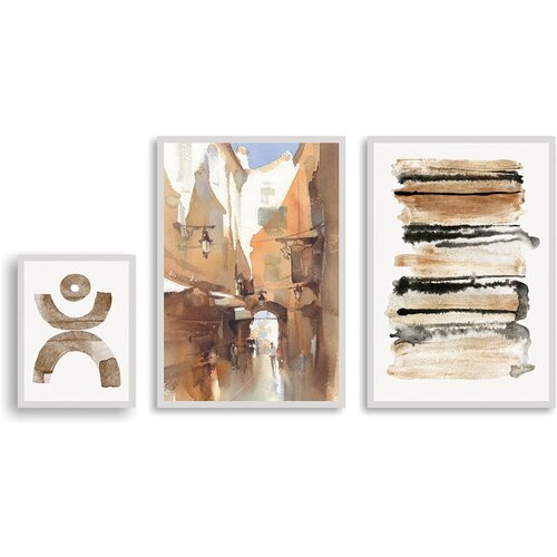 Tomasucci Set postera u okviru 3 kom 44x65 cm Watercolor - Slike