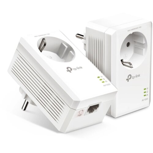 Tp-link TL-PA7017P KIT 1000Mbps AV1000 Powerline Adapter Kit (2 kom komplet) sa integrisanom &amp;scaron;uko utičnicom za mrežu preko strujne instalacije, Gigabit LAN, plug&amp;amp;play instalacija, domet do 300m Slike
