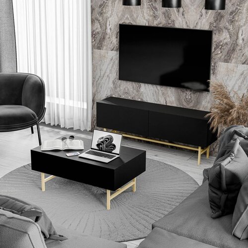 Hanah home set 4020-4220 black living room furniture set Slike