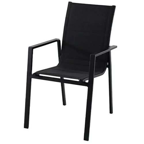 SUNFUN melina vrtna fotelja koja se može slagati jedna na drugu (d x š x v: 66 x 56,5 x 91 cm, aluminij, naslon od tekstila, crne boje)