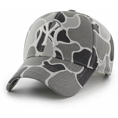 47 Brand Pamučna kapa Mlb New York Yankees boja: siva, s uzorkom