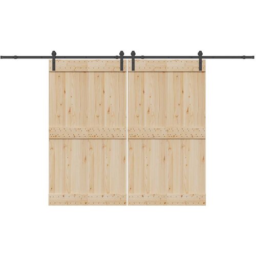 VidaXL Komplet opreme za drsna vrata 183 cm jeklo črne barve Slike