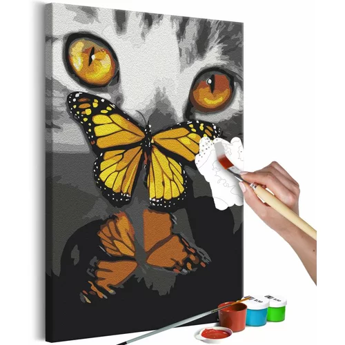  Slika za samostalno slikanje - Kitten and Butterfly 40x60
