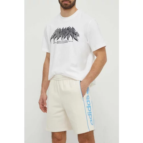 Adidas Bombažne kratke hlače bež barva, IU0200