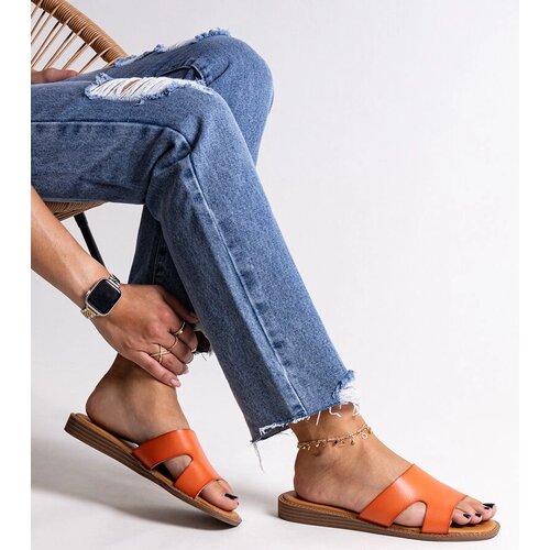  Orange eco-leather flip-flops by Kajetan Cijene