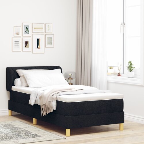 VidaXL Box Spring postelja z vzmetnico črna 90x190 cm tkanina Slike