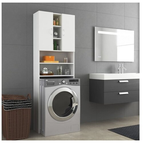  Omara za pralni stroj bela 64x25,5x190 cm Slike