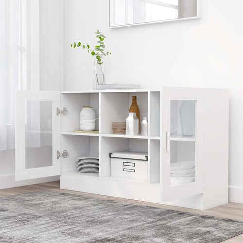 Vitrina bijela 120 x 30,5 x 70 cm konstruirano drvo Slike