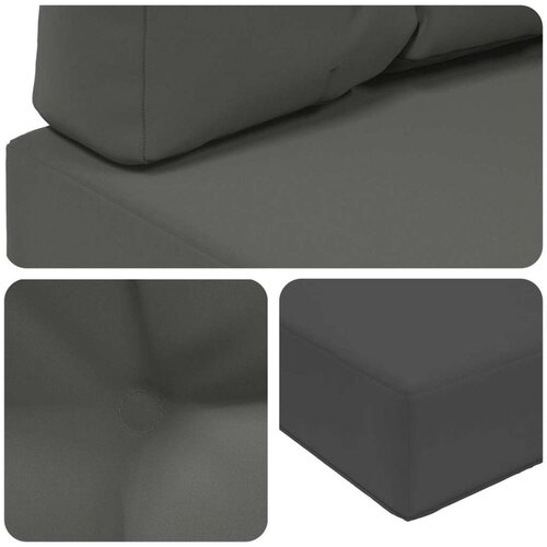  Jastuk za vanjsku sofU 2 pcs Antracit Poliester - Antracit 60 x 60 cm 1x sjedalo +1x naslon (3D s bartagom) Slike