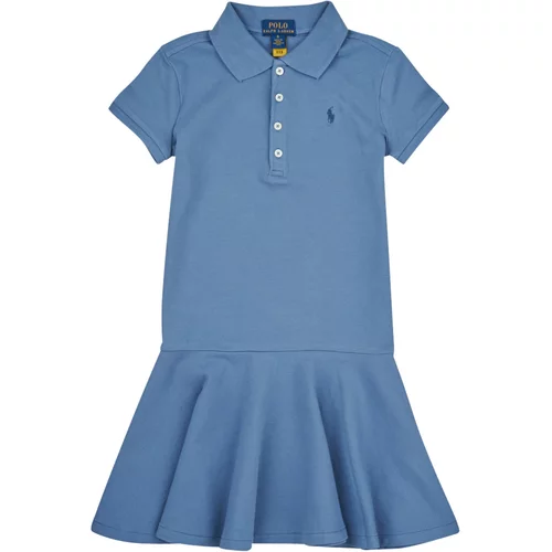 Polo Ralph Lauren Kratke obleke SS POLO DRES-DRESSES-KNIT Modra