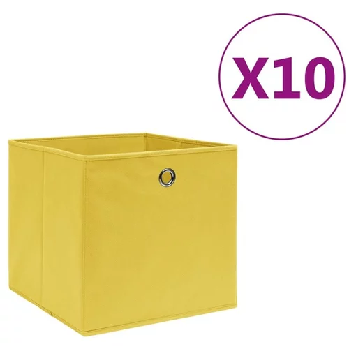  Škatle 10 kosov netkano blago 28x28x28 cm rumene
