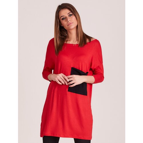 Fashion Hunters Lady&amp;#039;s tunic with pocket, red Slike