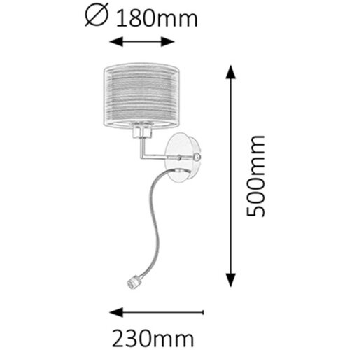 Rabalux anastasia zidna lampaE27 60W+LED1W hrom/brwn Moderna rasveta M53RK3R Slike