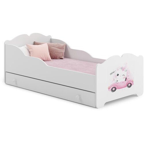Kobi Furniture Anna - enojna postelja 140x70 z grafiko, predalom in vzmetnico, (20630395) Slike