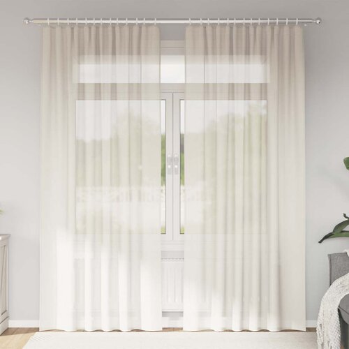 vidaXL Voile zavjese s gornjim jezičcima 2 kom krem Cijene