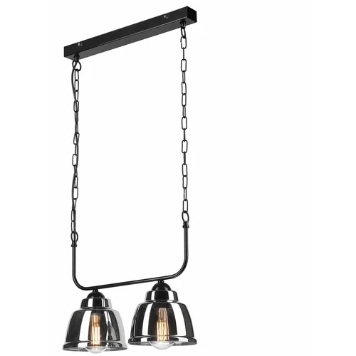 LAMKUR Črno-siva viseča svetilka s steklenim senčnikom -