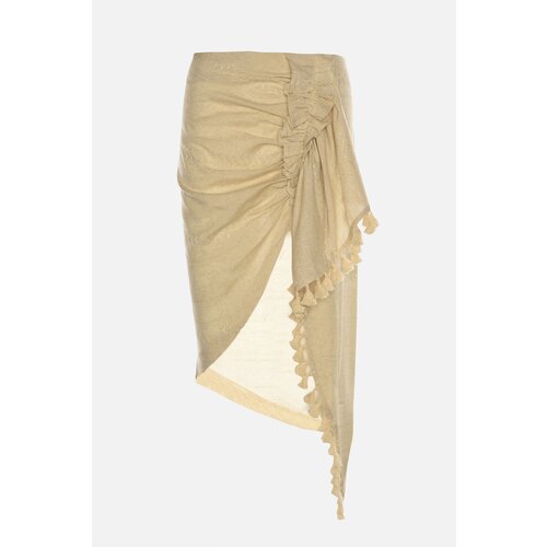 Trendyol Beige Tie Detail Linen Skirt Cijene
