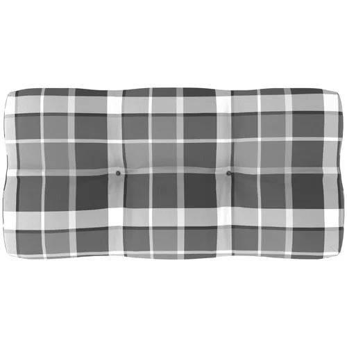 vidaXL Blazina za kavč iz palet siv karo vzorec 80x40x10 cm