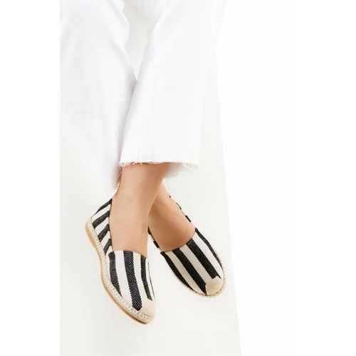 Fox Shoes Black and White Striped Women's Shoes