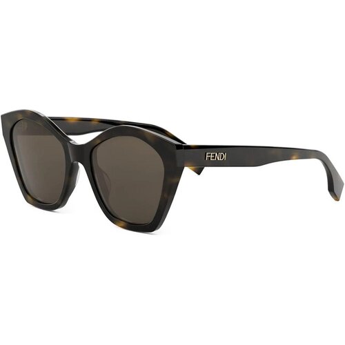 Fendi Lettering Havana Geometric Sunglasses ONE SIZE (54) Havana/Rjava Slike