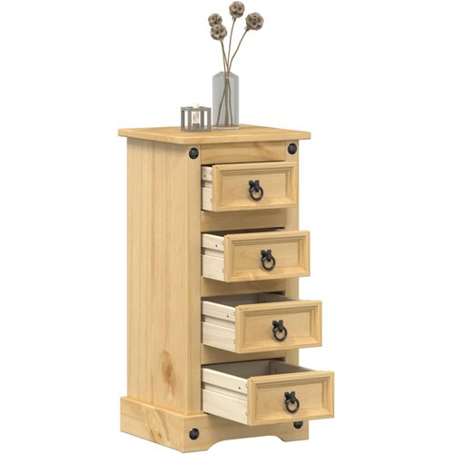  The Living Store Nočna omarica Corona 35x32,5x74 cm trdna borovina - Nočna Omarica, (21441836) Cene