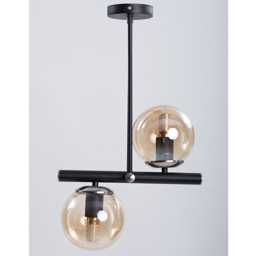 Squid Lighting črna stropna svetilka s steklenim senčilom ø 15 cm Libra Cene